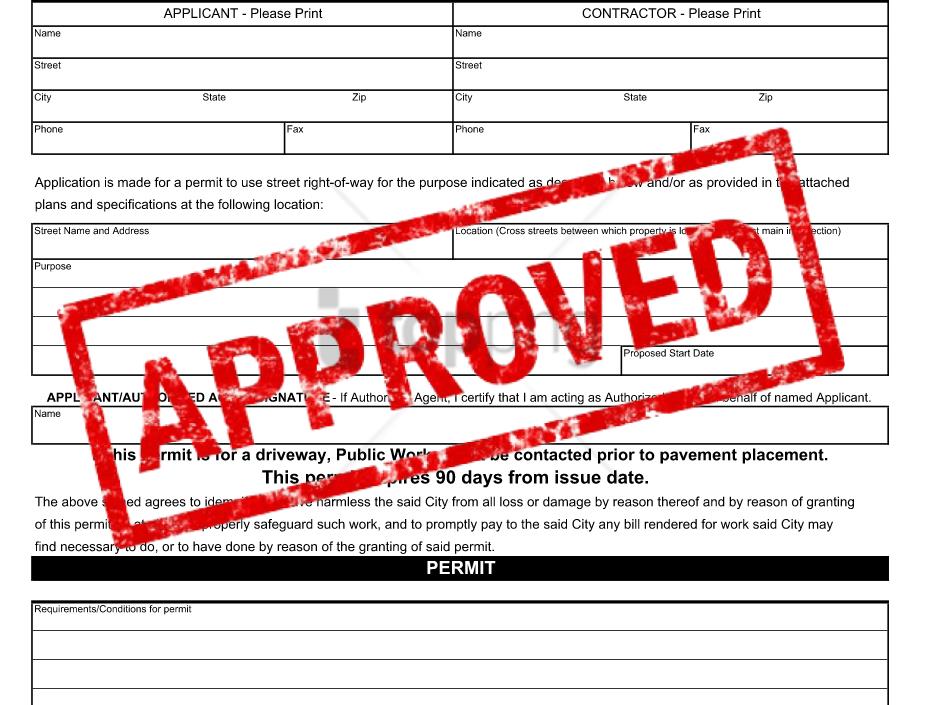 Approved Permit